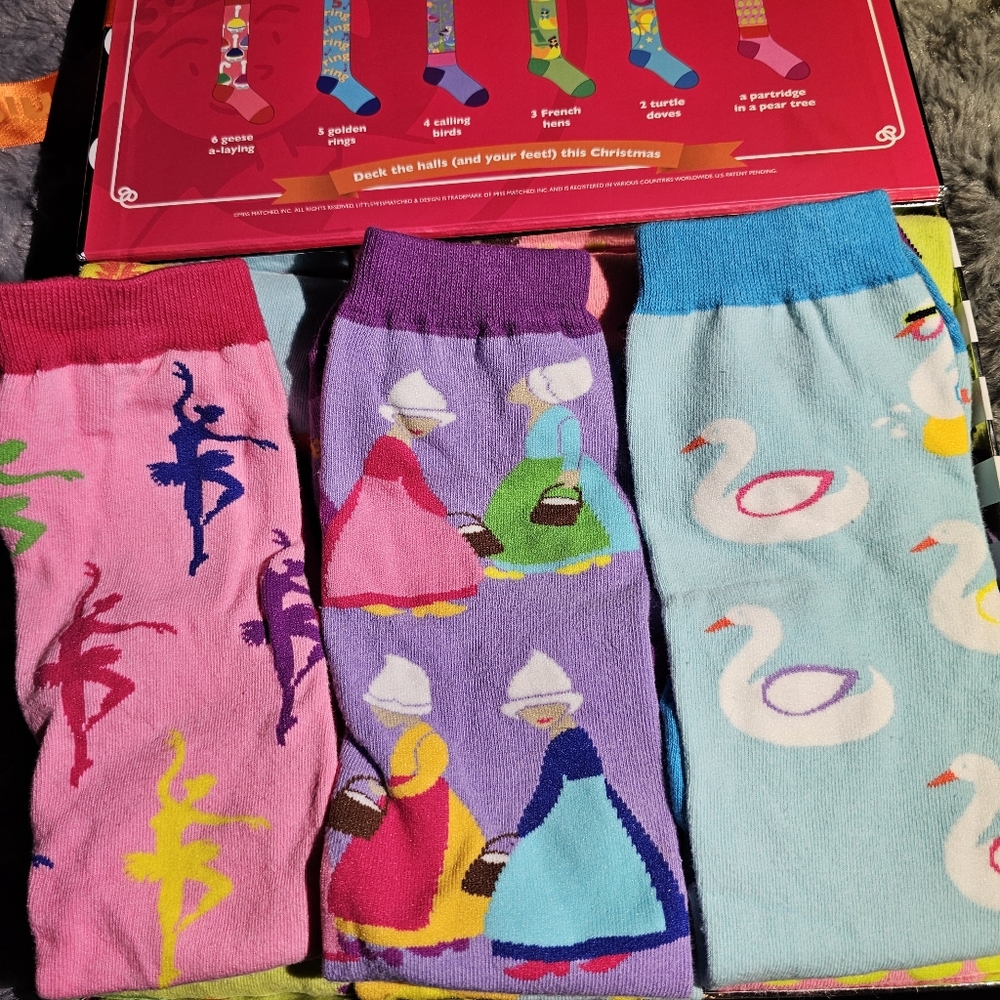 12 Days Of Christmas Sock Set In Box By Little Mismatched - Picture 5 of 16
